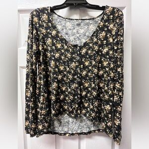 American Eagle Outfitters Black Floral Blouse